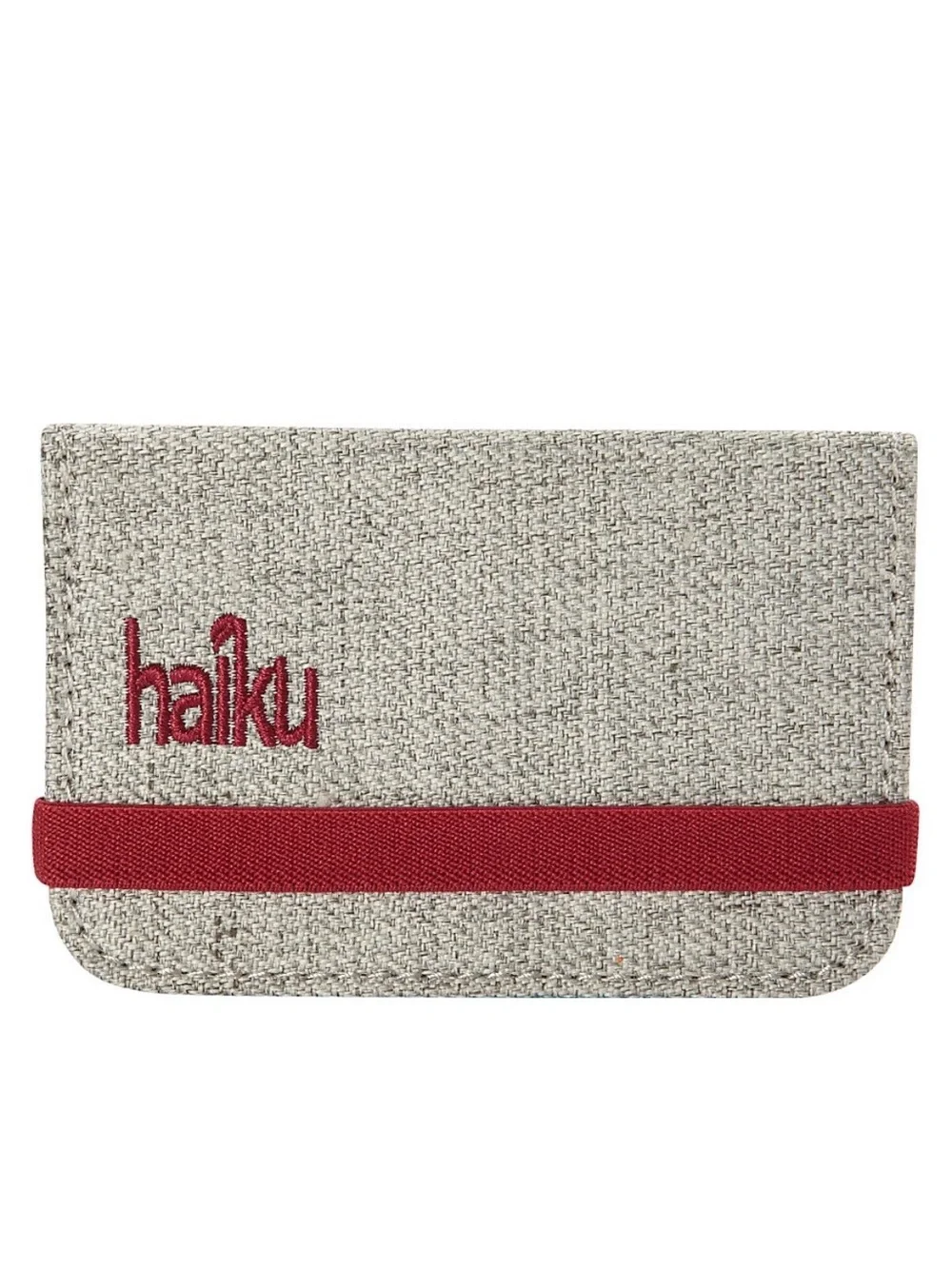 Haiku Card Holder RFID Shielded Elastic Strap Folding Flax Cotton